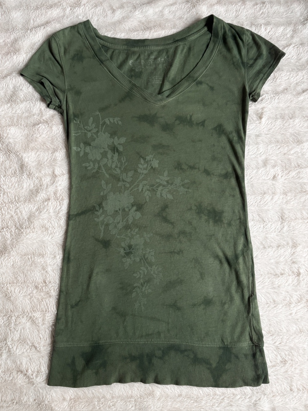 Y2K Aeropostale Longline Tee Fitted V-Neck Small | 2000s Earthy Fairy Grunge